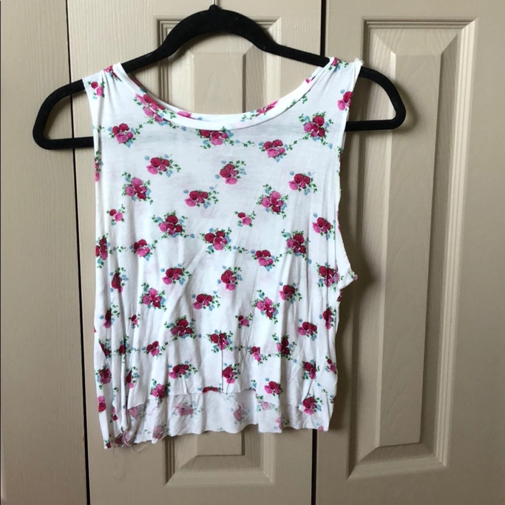 Flower Design White Tank